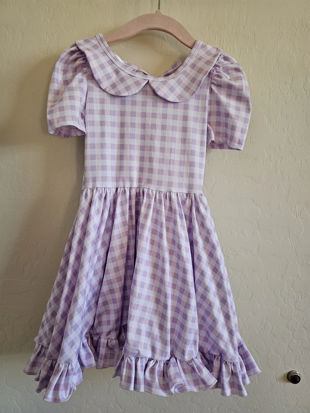 Girlhood By Little Stocking Co Lilac Gingham Twirl Dress Size 4